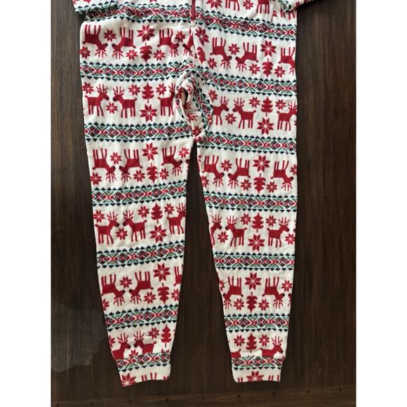 Hanna Andersson Fleece One Piece Jumpsuit Pajamas S/M Dear Deer Marshmallow - Picture 4 of 11